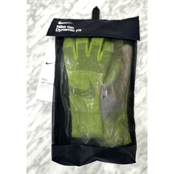 Nike GK Goalkeeper Gloves Dynamic Fit HQ0255-702 Size 8 Yellow Green NEW - Picture 1 of 6
